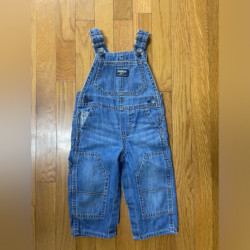 OshKosh B'gosh Classic Blue Overalls with reinforced knees 12 months‎